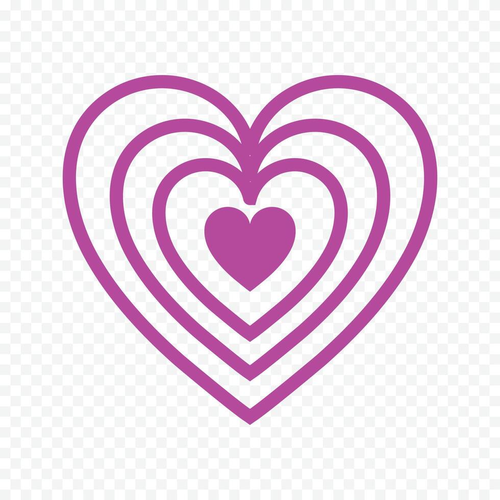 Purple Heart Symbol Isolated on the white vector