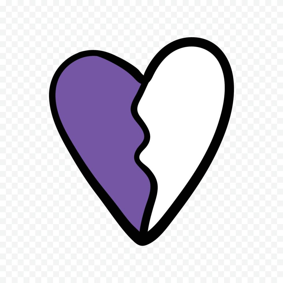 Purple Heart Symbol Isolated on the white background vector