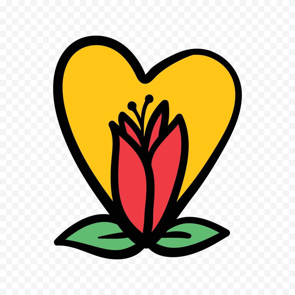 Hand drawn valentine's day illustration on white vector