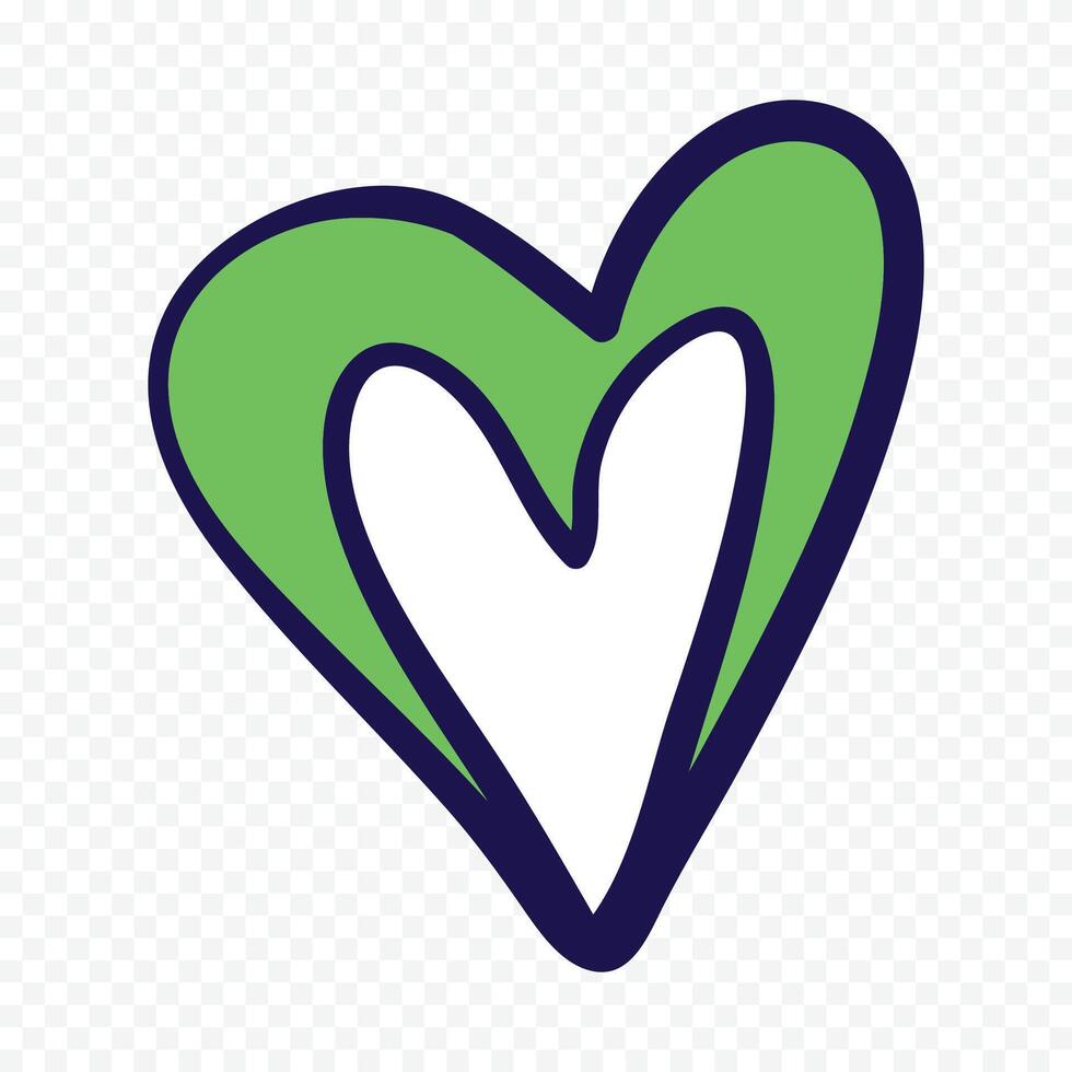 Green Heart Symbol Isolated vector