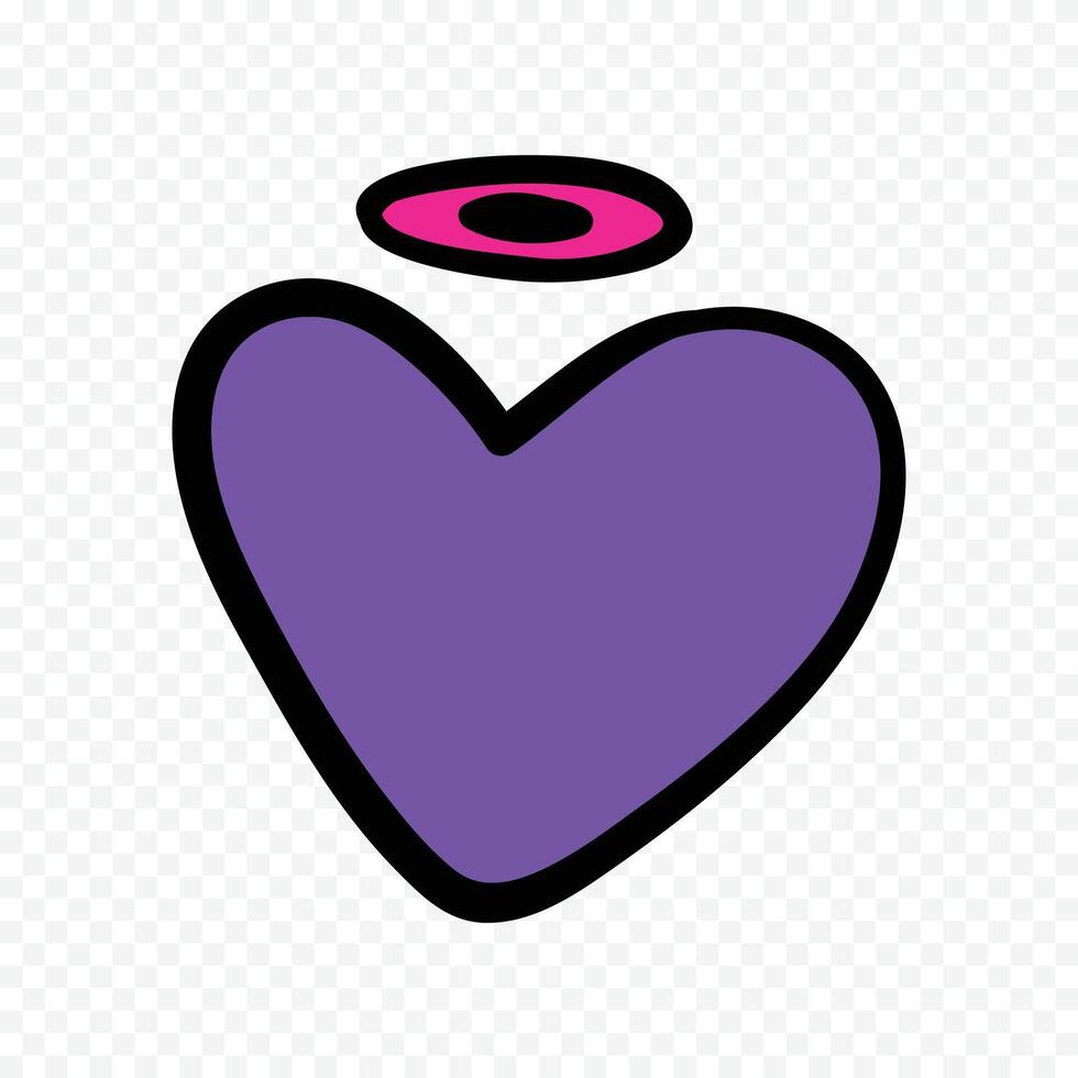 Purple Hearts Symbol Set Isolated White Background vector