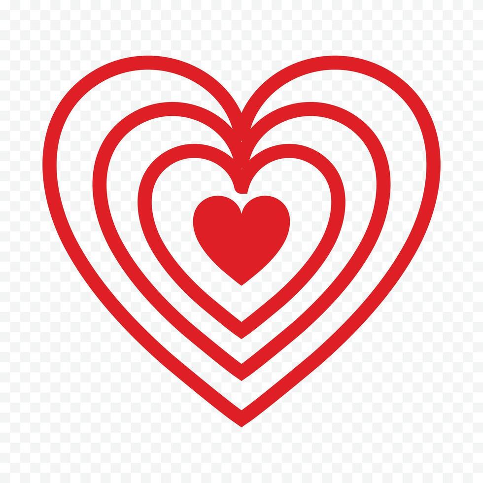 Flat heart icon on white background vector