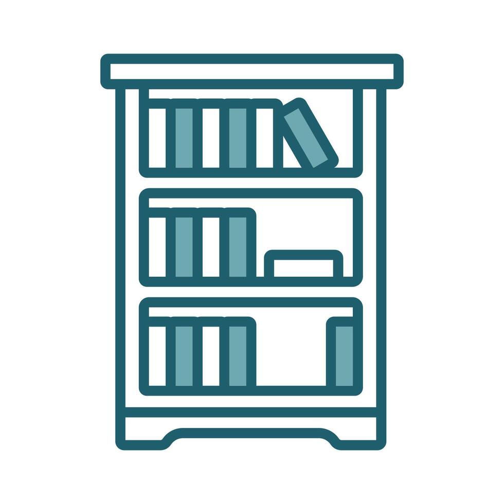 Stacked Books on Shelf Icon vector