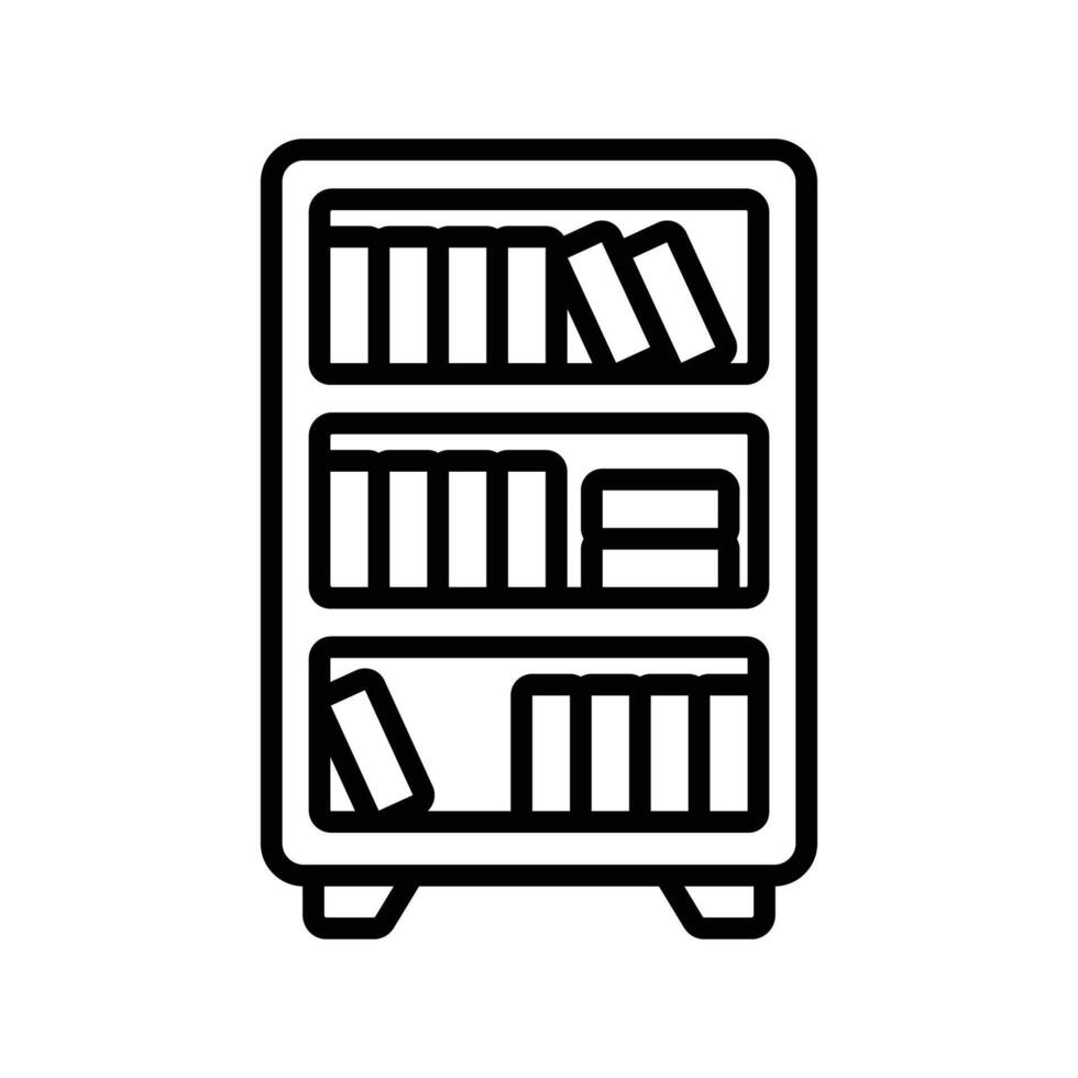 Bookshelf Outline Icon vector
