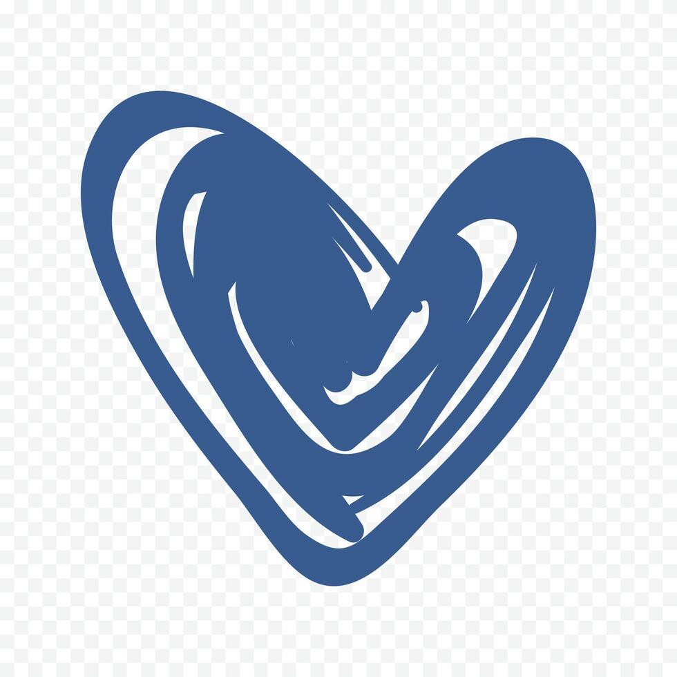 1599 Doodle hand drawn heart drawing on white background vector