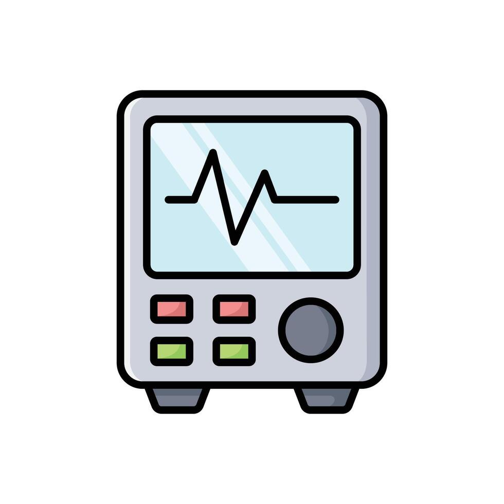 Flat ECG Monitor Icon Cardiogram Display vector