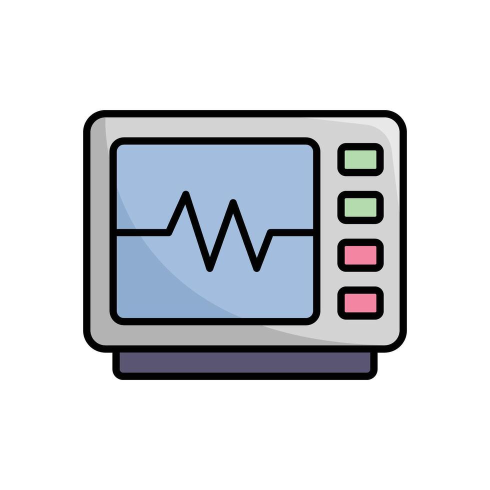 Portable ECG Machine Icon Emergency Medical Kit vector
