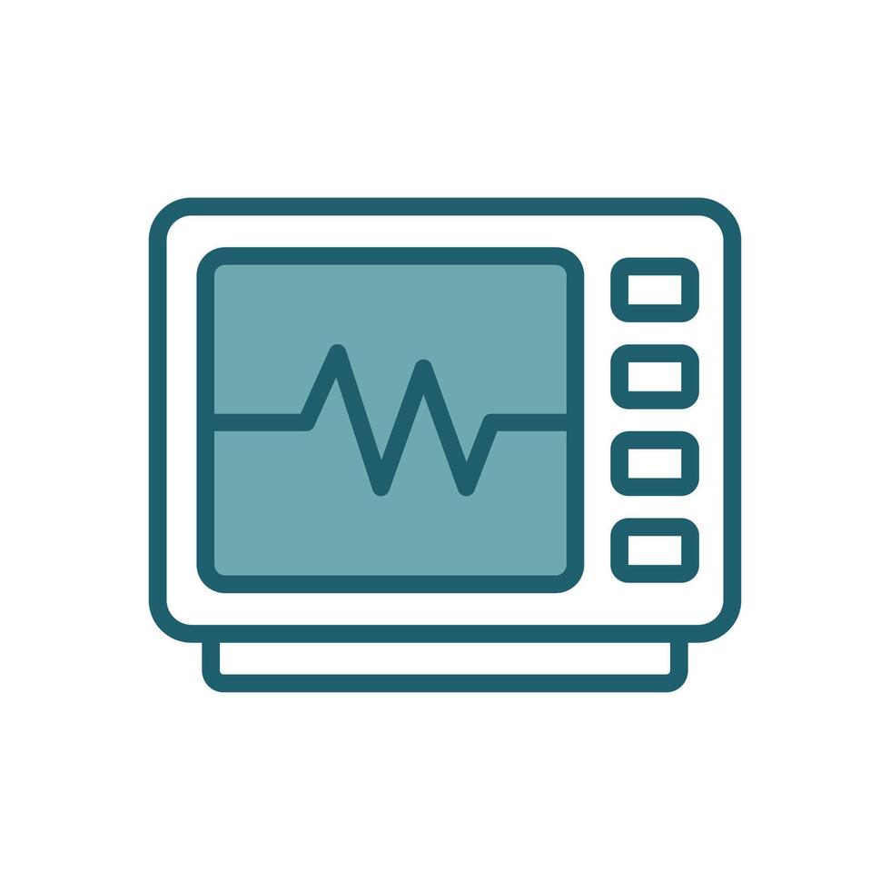 Digital ECG Screen Icon Cardiology Diagnostic Tool vector
