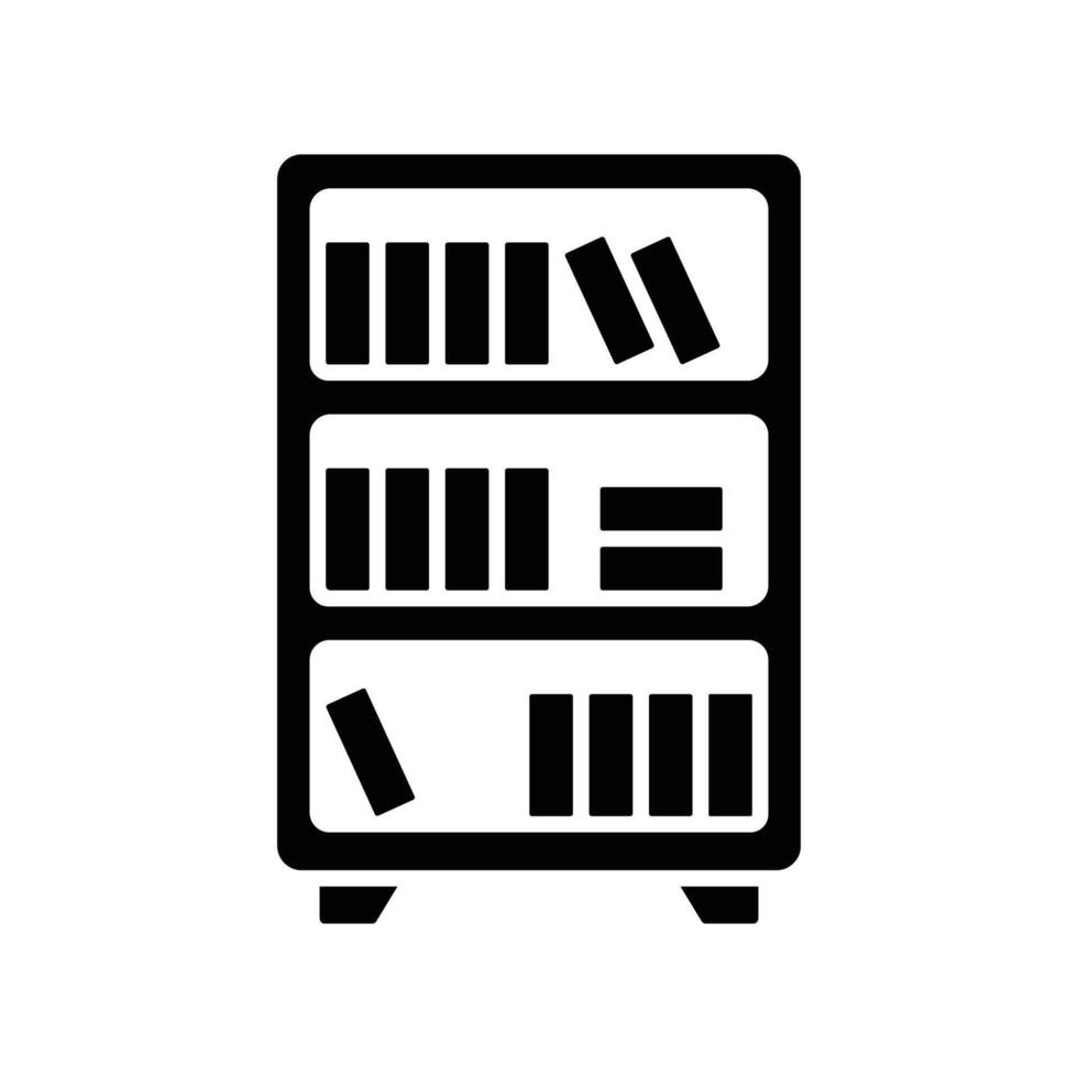 Classic Bookshelf Silhouette vector