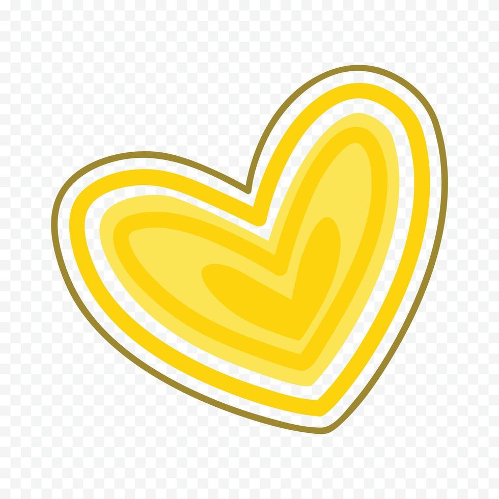 Doodle heart icon on white vector
