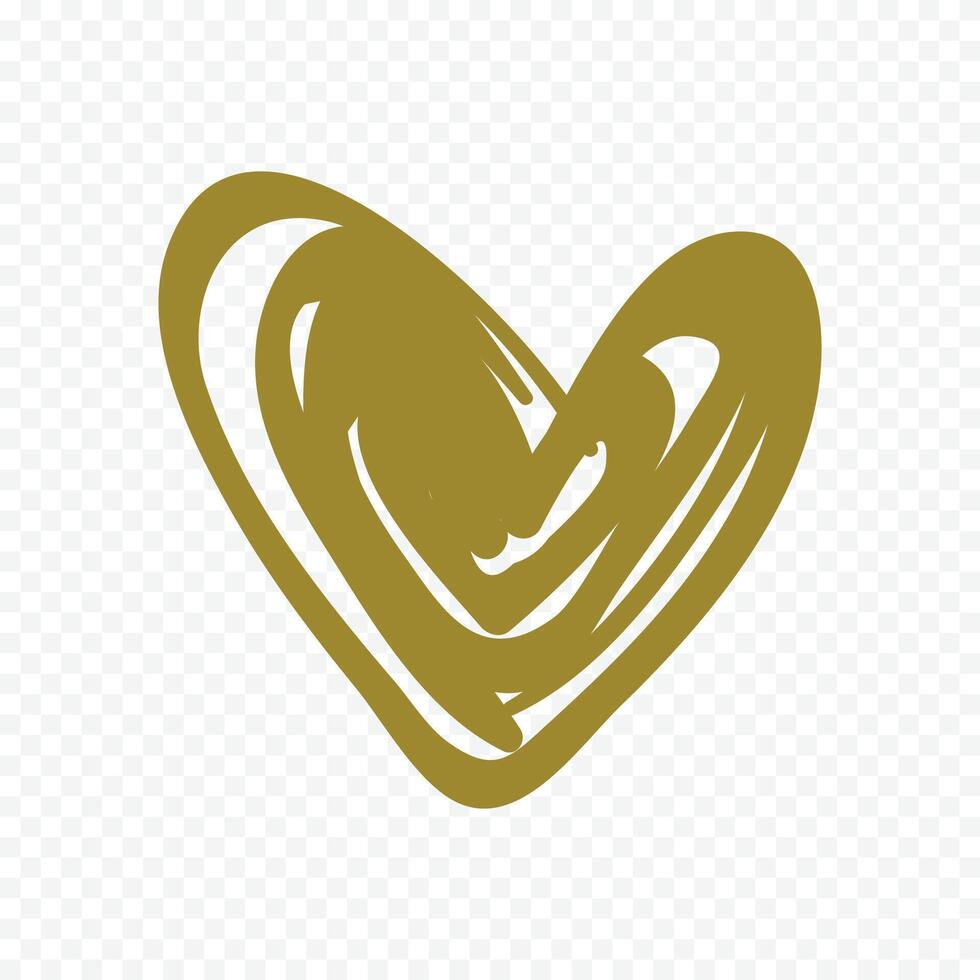 Doodle heart illustration isolated on a white vector