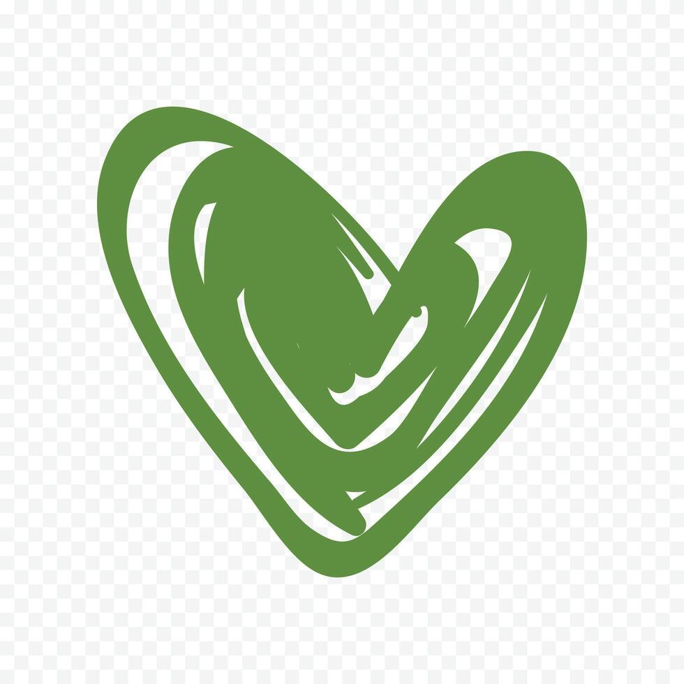 Doodle heart illustration isolated on a white background vector