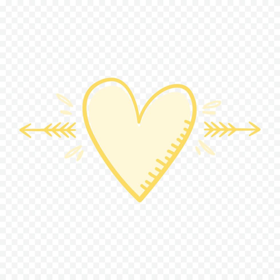 Doodle heart isolated illustration on white vector