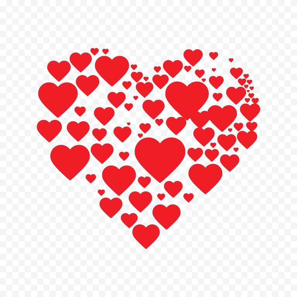 Doodle heart isolated on the white background vector