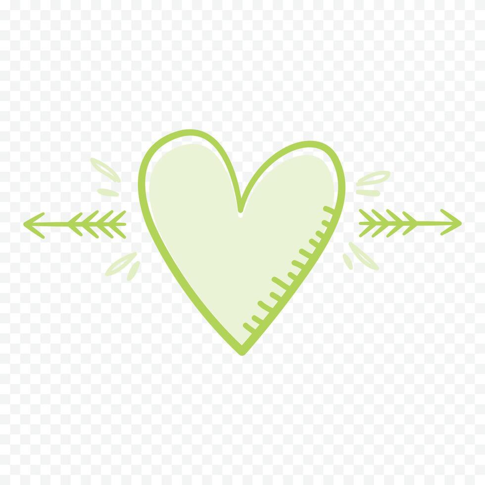 Doodle heart illustration on the white vector
