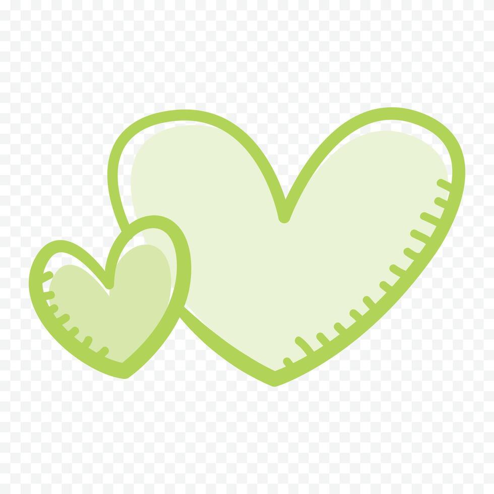 Set of different shapes of heart on white background vector