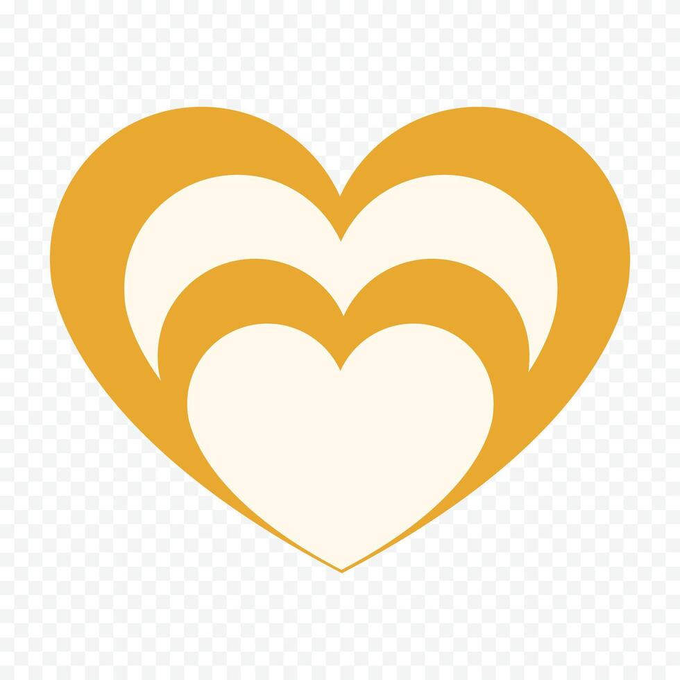 Hand drawn heart icon illustration on white background vector