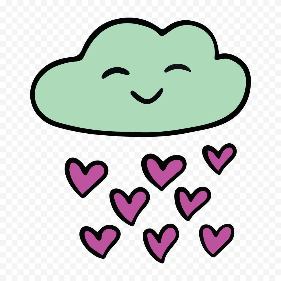 Doodle hand drawn heart illustration on the white vector