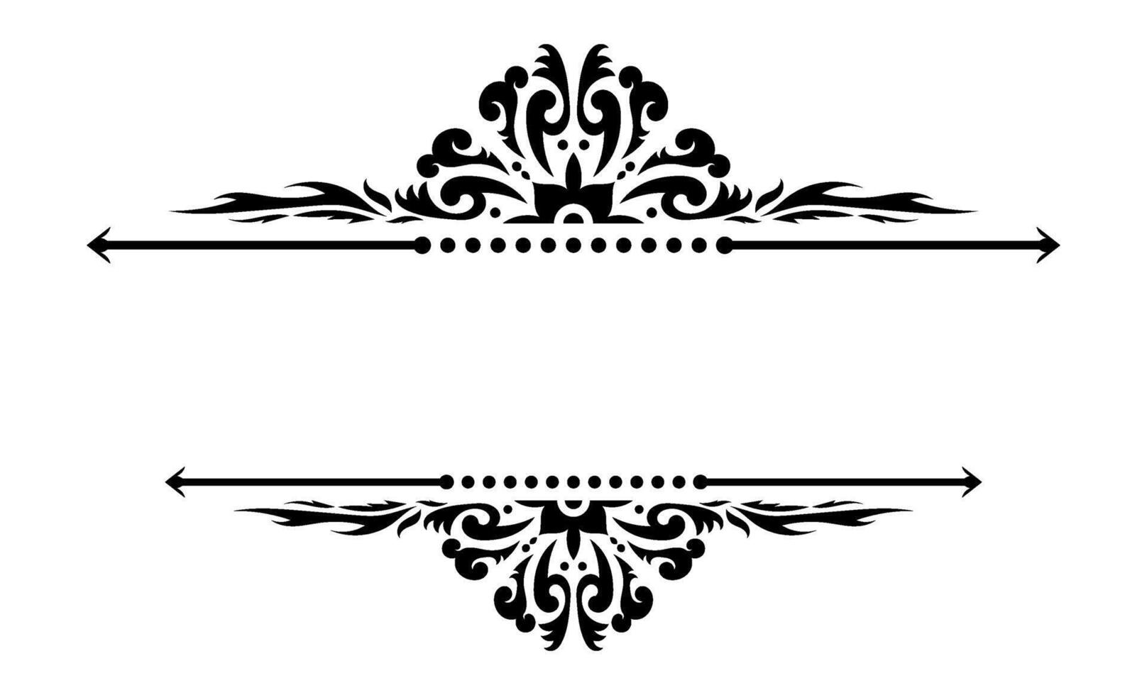 Ornamental Frame with Ornate Floral Filigree Design. vector