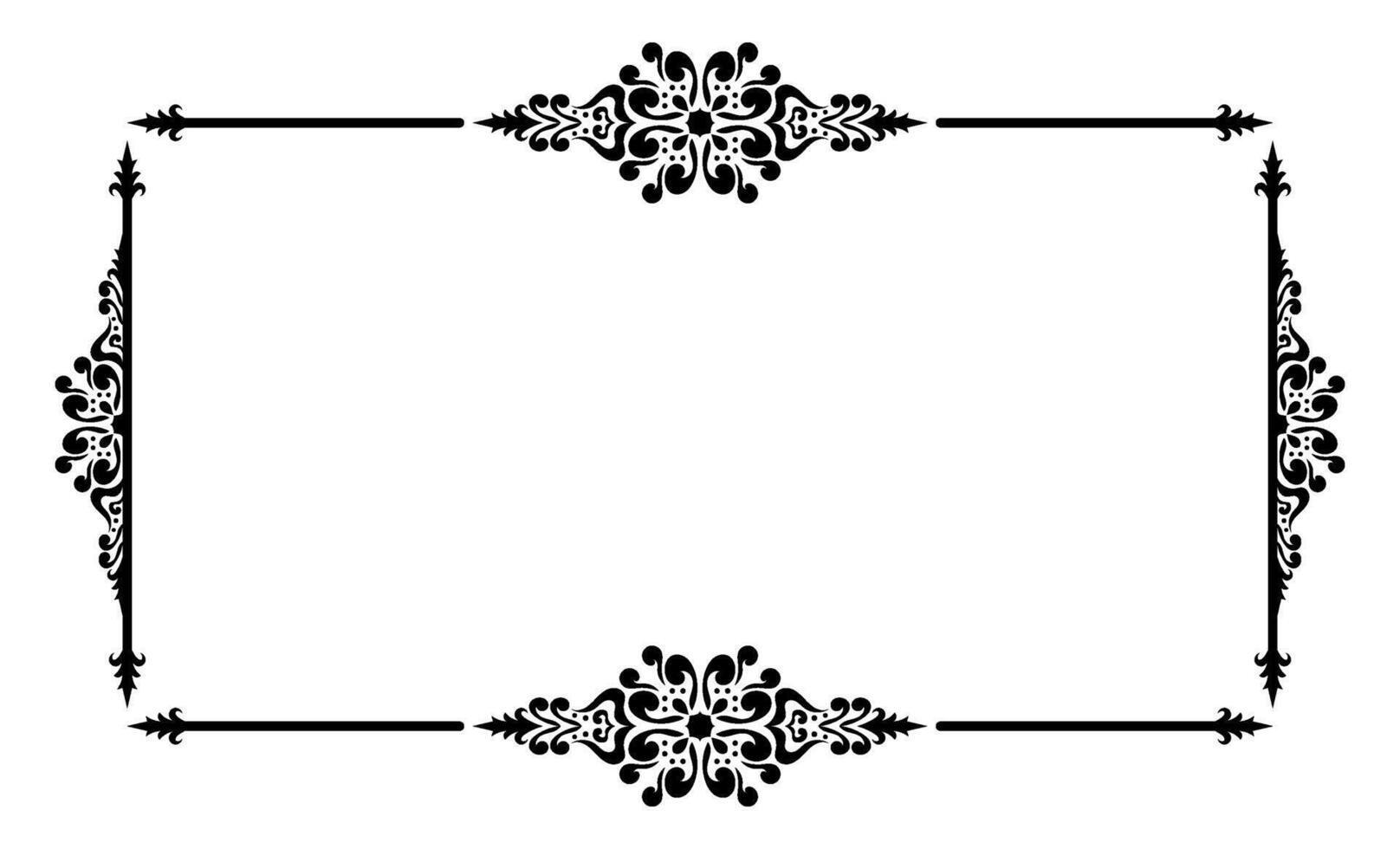 Vintage Flourish Frame with Abstract Filigree Element. vector