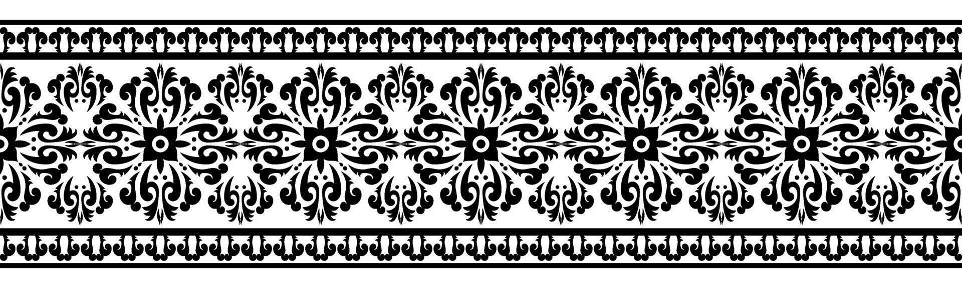 Vintage Ornate Border with Abstract Floral Pattern Design. vector