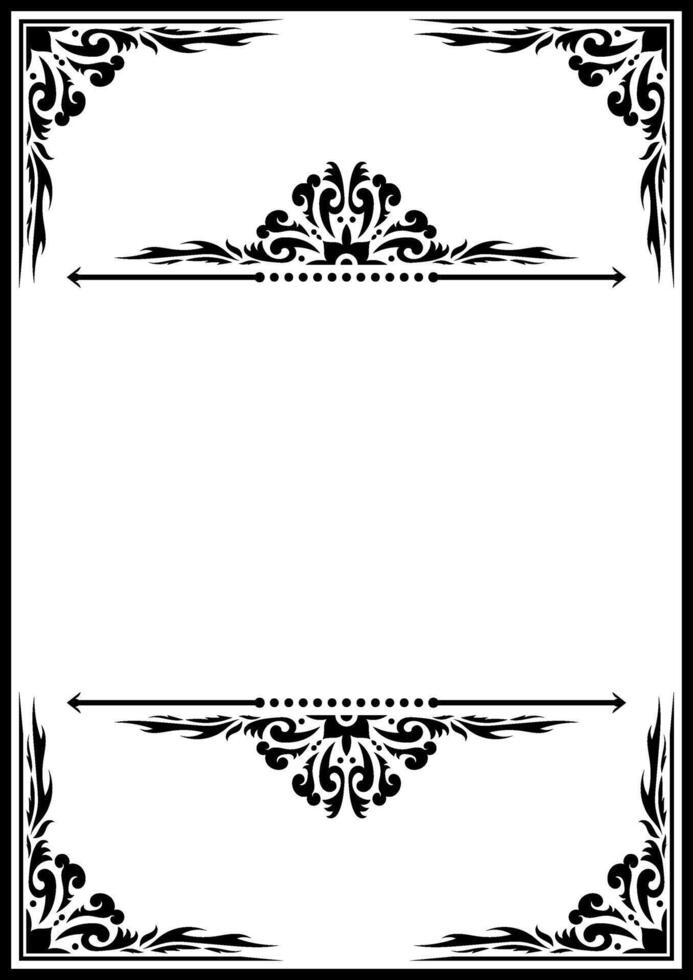 Ornate Floral Frame with Decorative Filigree Element. vector