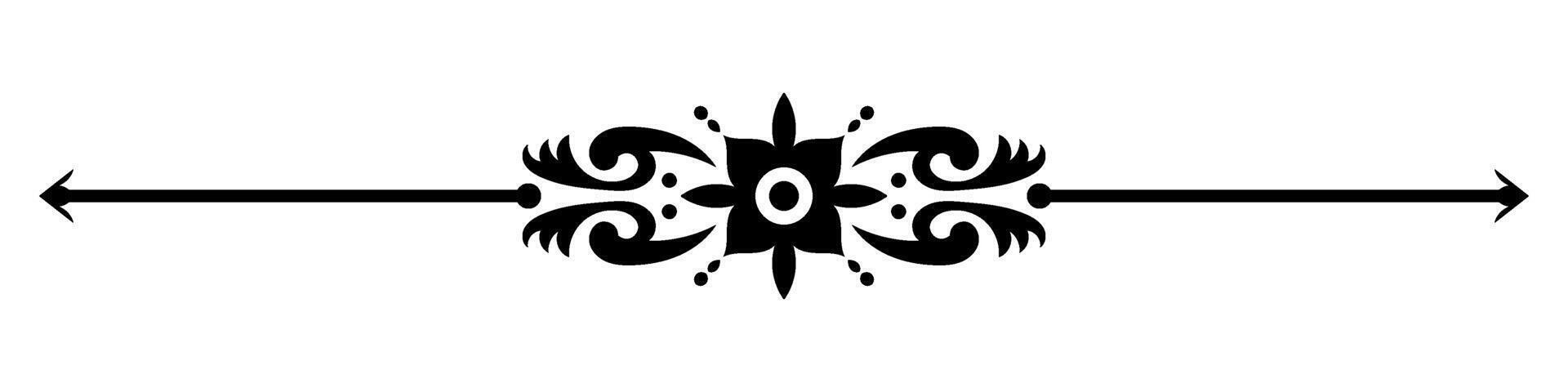 Ornamental Divider with Ornate Floral Border Design. vector