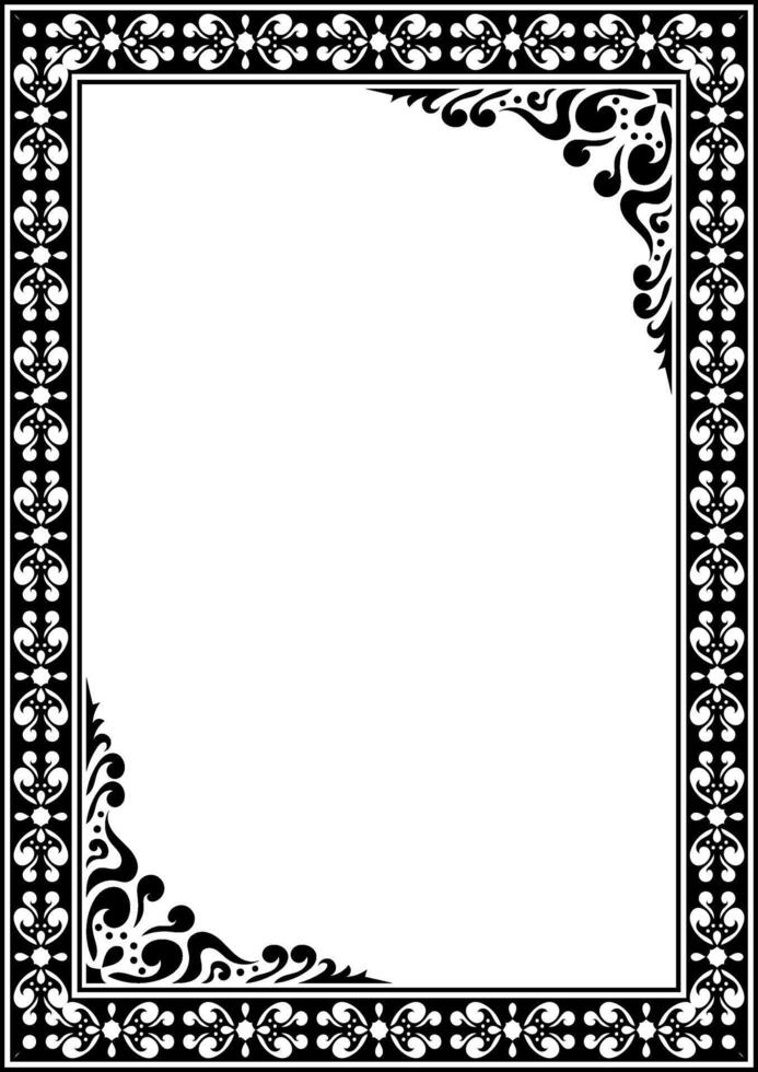 Abstract Ethnic Motif in Ornate Vintage Frame Style. vector