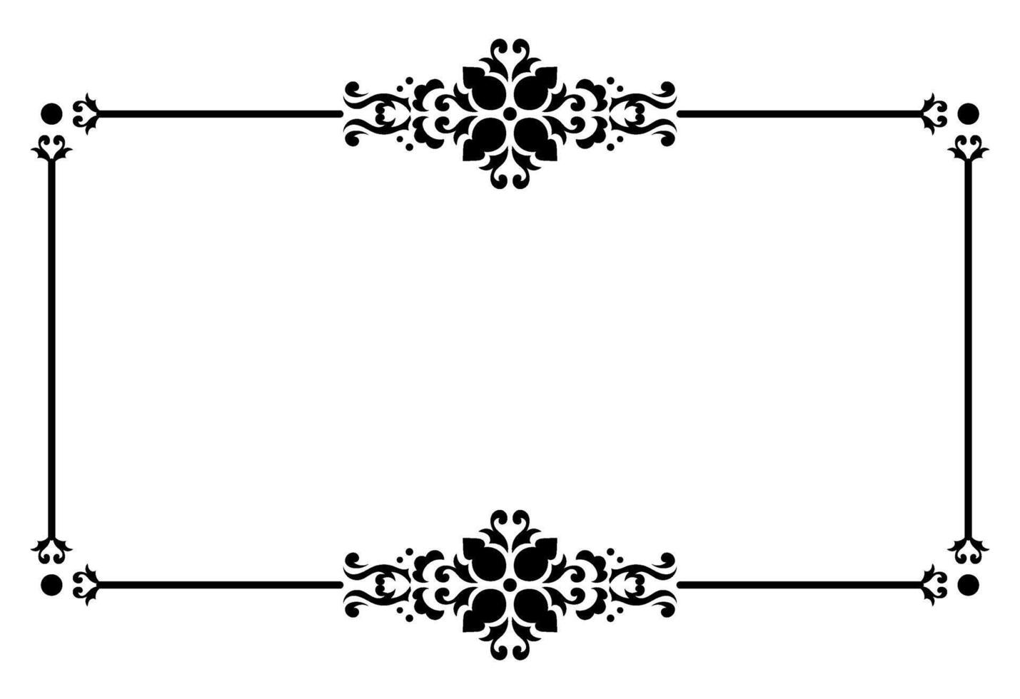 Floral Ornamental Vintage Frame Border Elegant Texture. vector