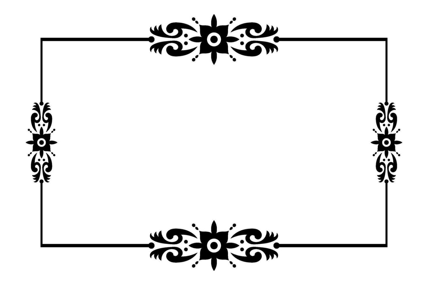 Classic Ornamental Frame with Ornate Floral Filigree Design. vector