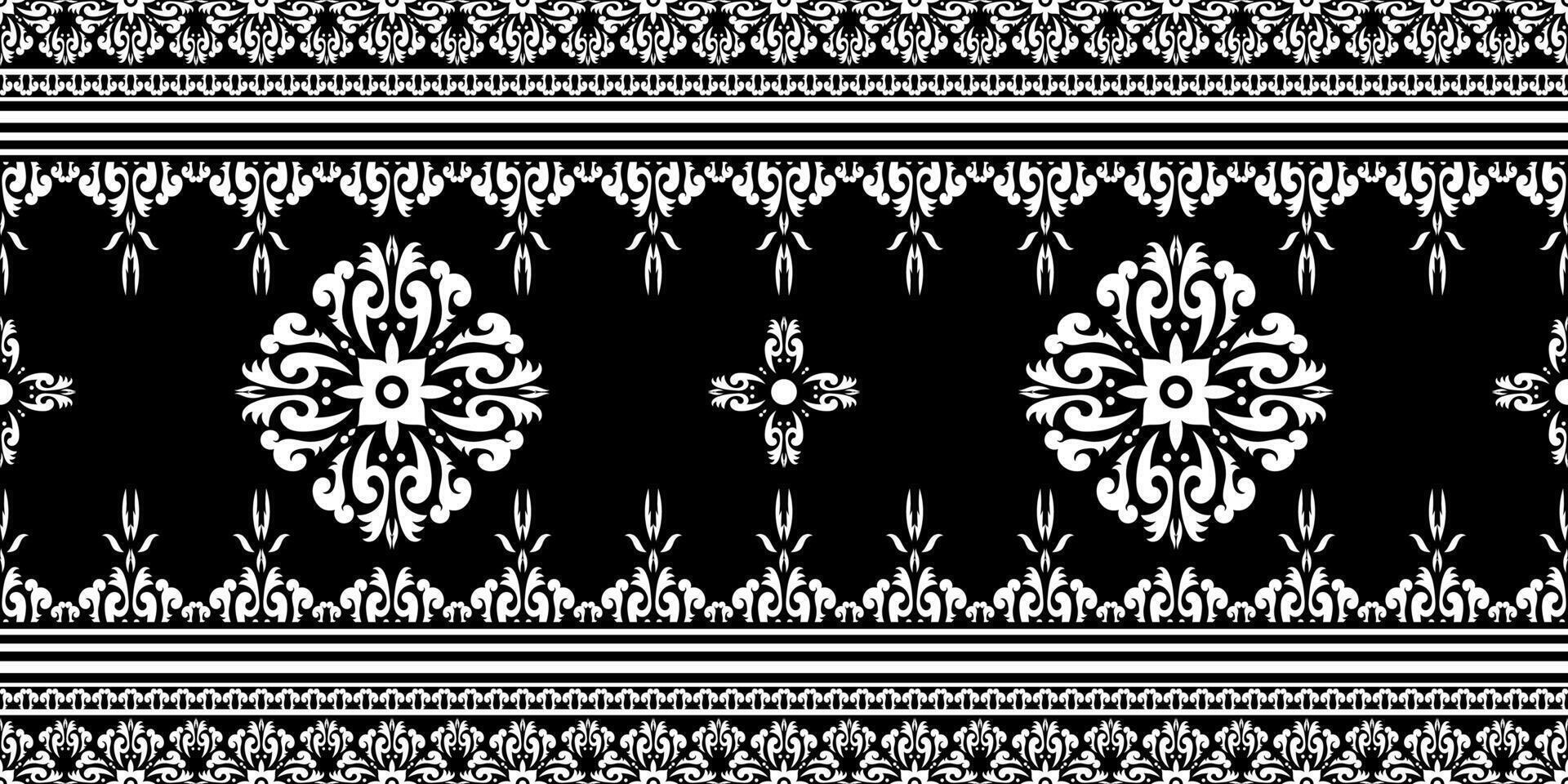 Ethnic Seamless Pattern with Ornate Abstract Floral Design. vector
