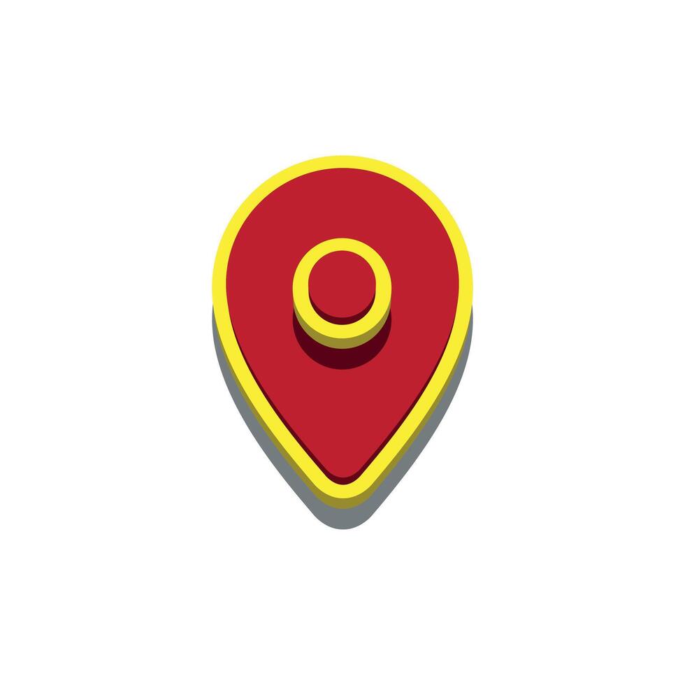 Realistic 3d pointer of map. Red map marker icon vector
