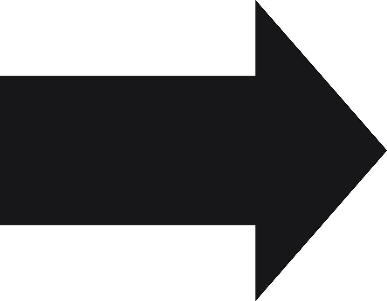Simple black arrow pointing right on a clean white background, symbolizing direction, progress, and movement, effectively guiding viewers towards a path of advancement and success vector
