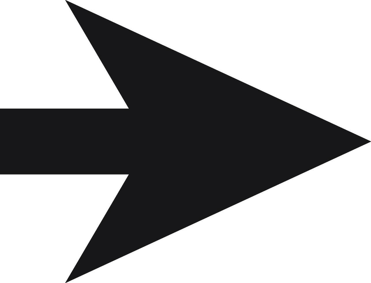 Simple black arrow pointing right against a clean white background, offering clear direction and guidance while symbolizing progress and forward movement in design vector