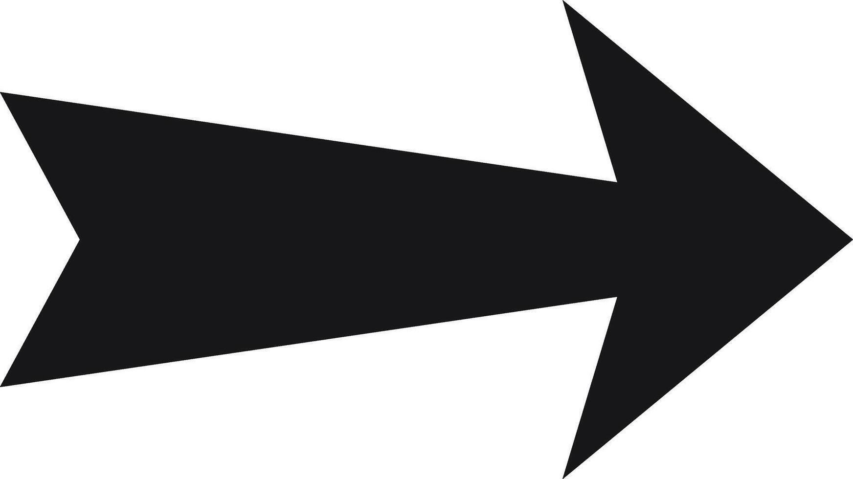 Large, solid black arrow pointing right against a clean white background, effectively indicating direction and serving various design needs with its bold, modern aesthetic vector