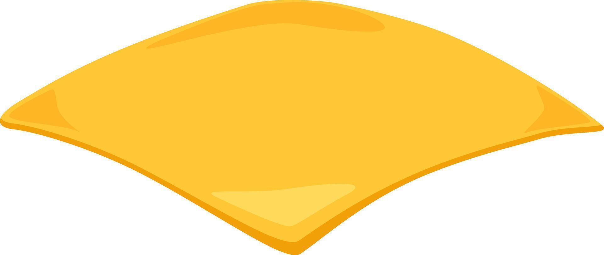 Positioning a single slice of yellow processed cheese in a diamond or rhombus shape creates a visually appealing and simple image, perfect for food related designs and illustrations vector