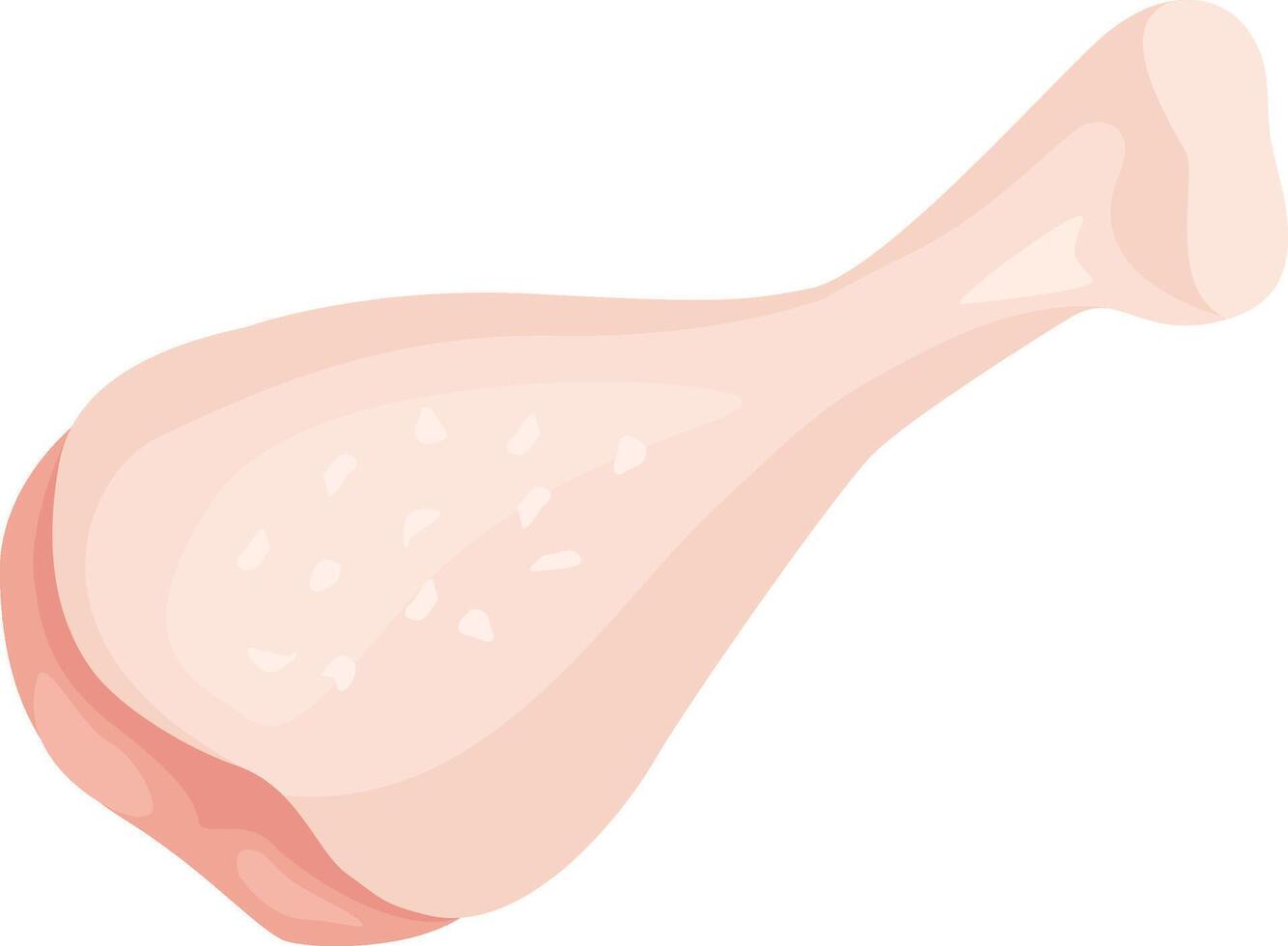 Single raw chicken leg quarter with skin isolated on white background representing poultry products, healthy eating, and cooking ingredients vector