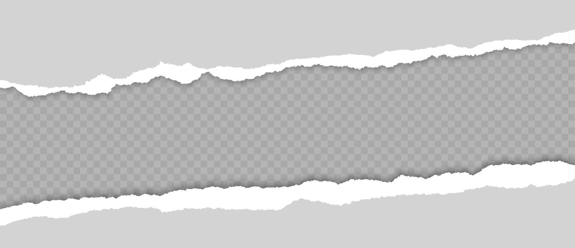 Torn paper hole. Realistic torn paper with with ripped edges and shadow isolated on transparent background. Jagged sheet tear with space for text. template vector