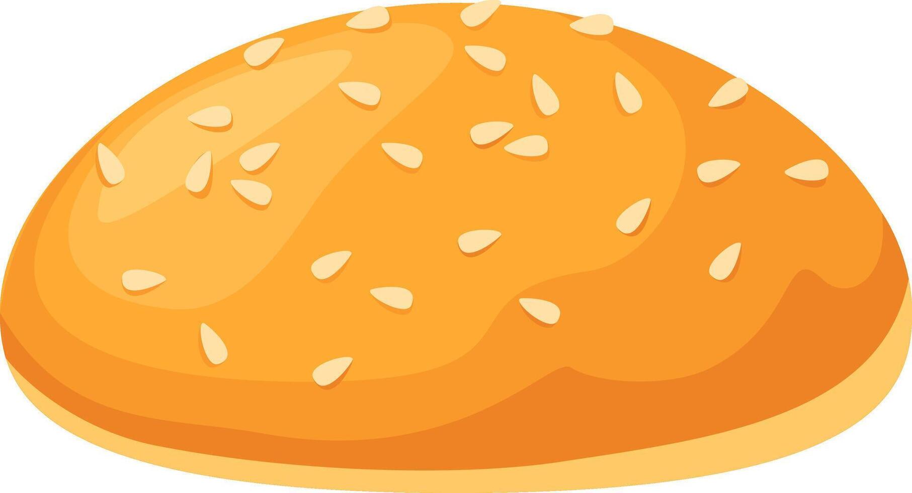 Golden burger bun, topped with sesame seeds, offering a delicious base for a mouthwatering culinary masterpiece, perfect for any meal or snack craving vector