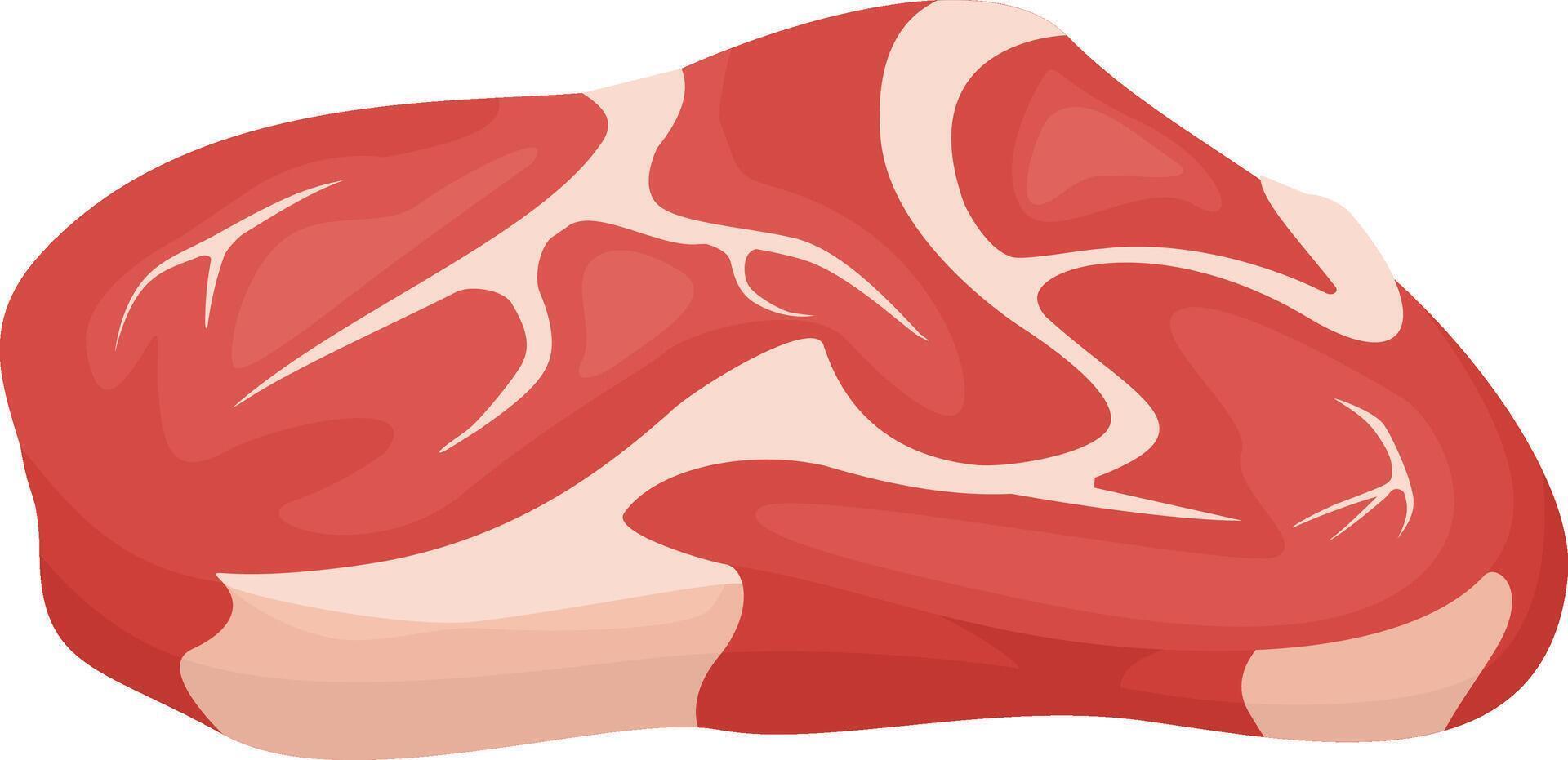 Raw beef steak featuring rich marbling and distinct fat lines, enhancing flavor and tenderness for grilled dishes, perfect for creating mouthwatering meals vector