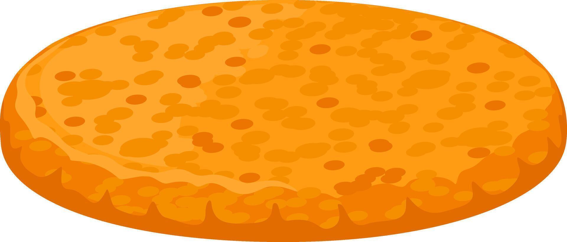 Sponge cake featuring small holes, isolated against a white background, highlights a deliciously fluffy texture, making it an ideal choice for breakfast or a delightful snack vector