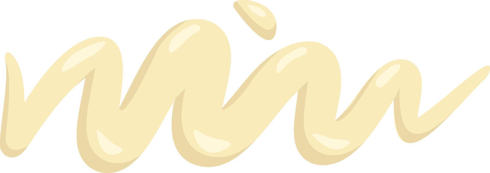 Swirling smooth, creamy mayonnaise dressing in a wavy line, enhancing the flavor and richness of sandwiches, salads, burgers, and various culinary creations vector