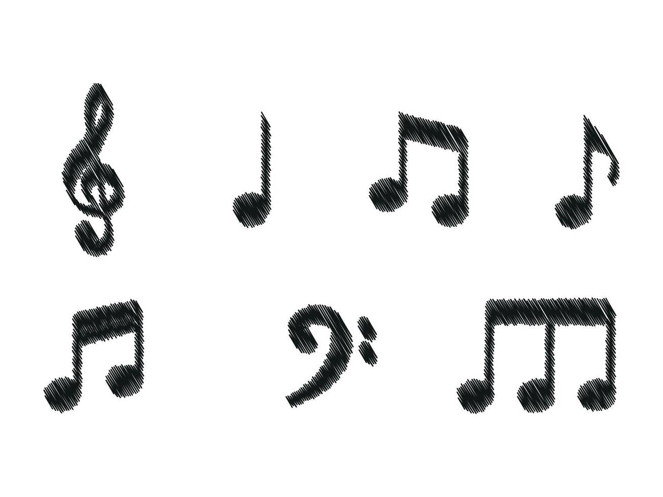 Music note icon set. Music not silhouette vector