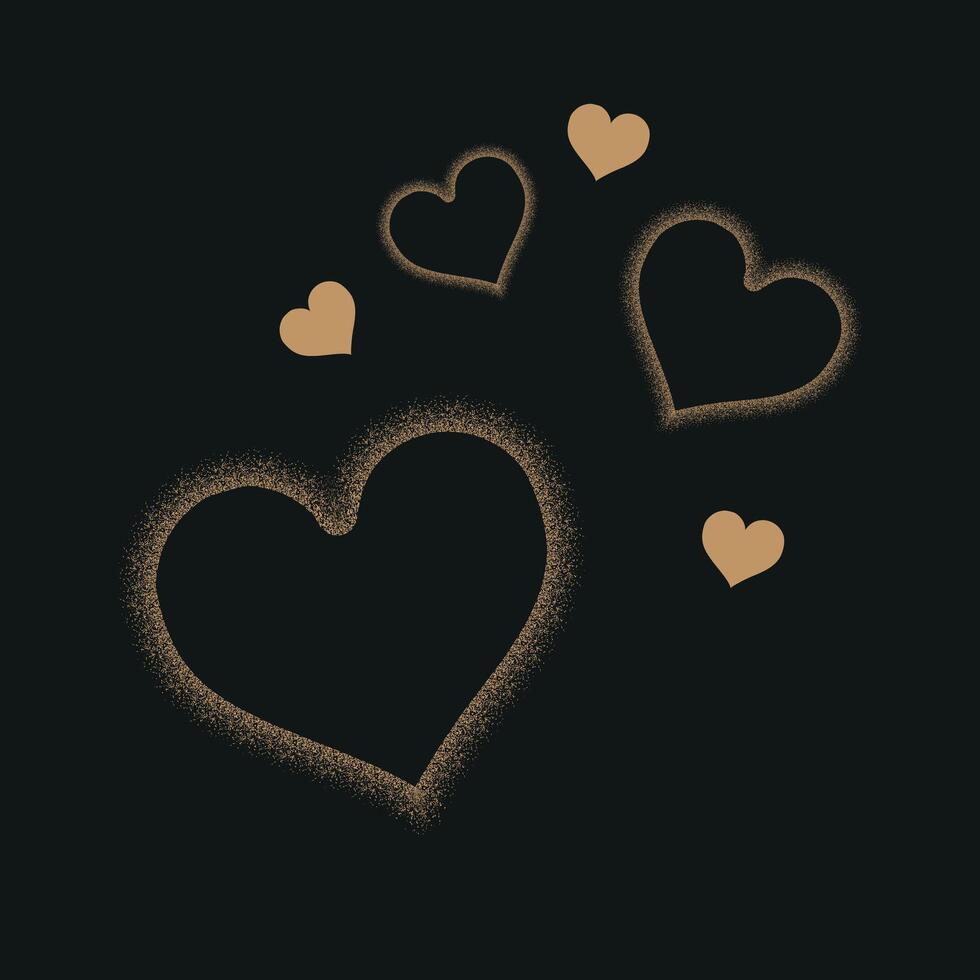 Gold Heart. Love. Gold heart Frame . Calligraphy heart background. Heart Gold.Print vector