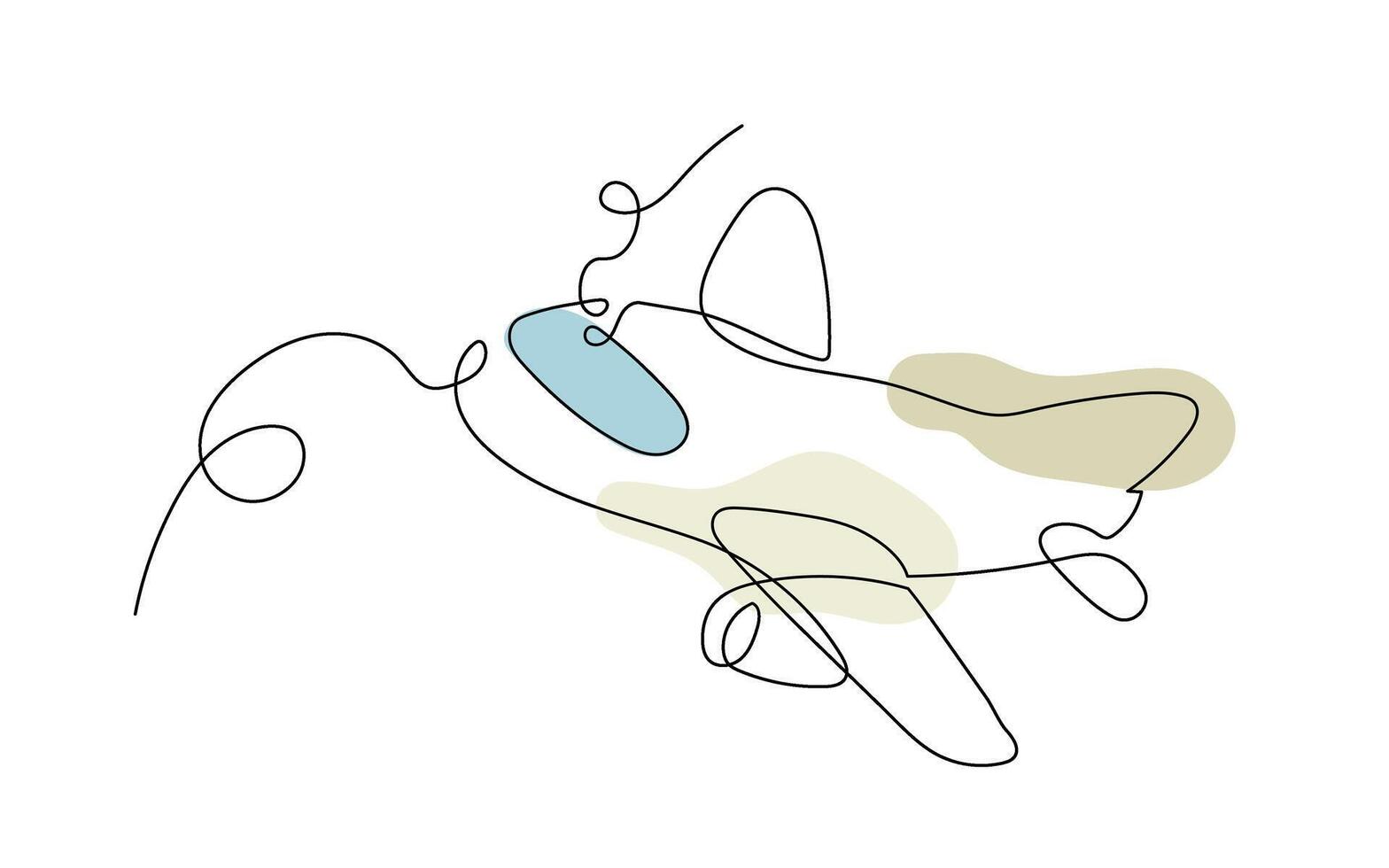 Minimalist One Line Drawing of an Airplane vector