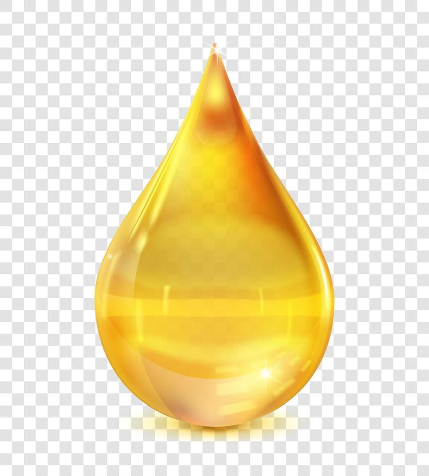 Realistic 3d Detailed Gloss Oil Drop. vector