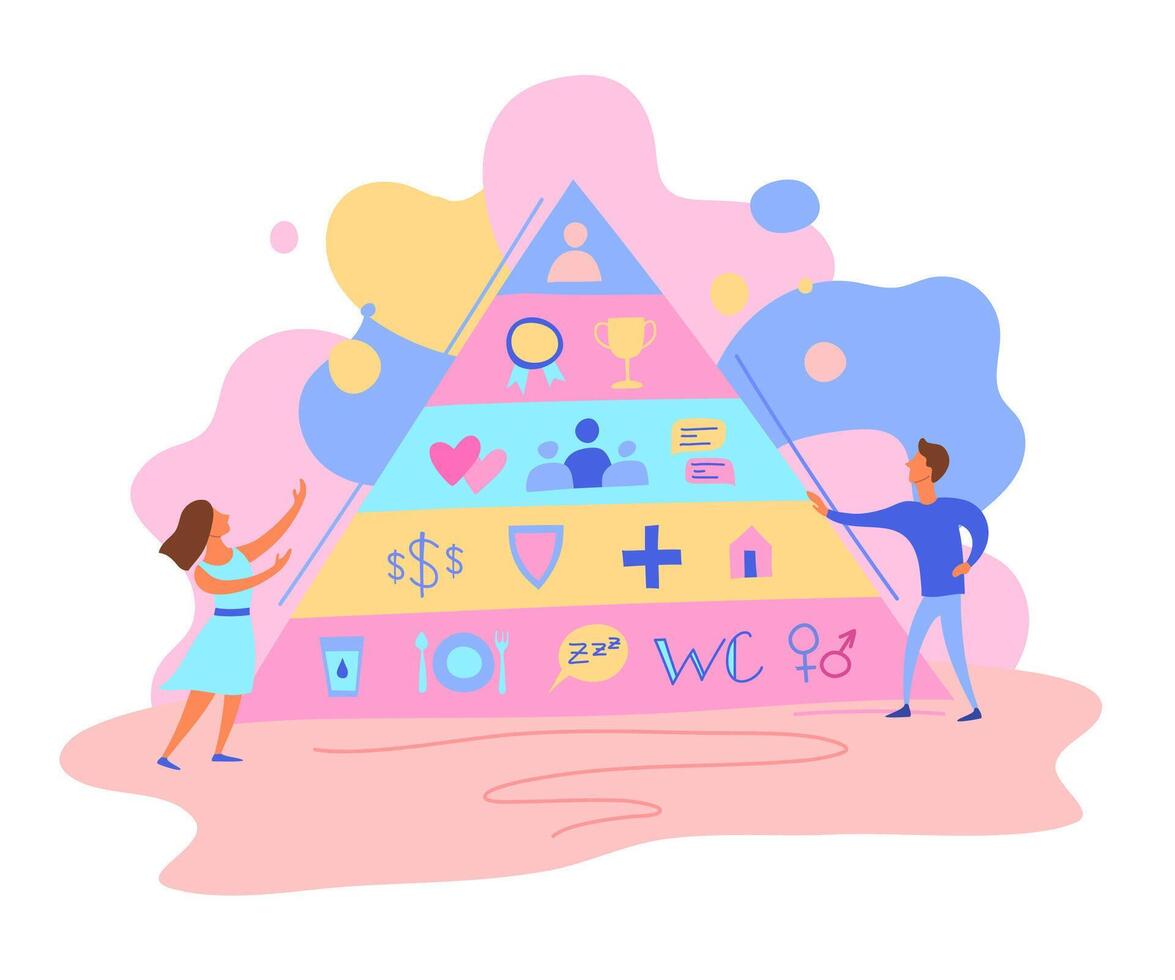 Cartoon Color Characters People and Basic Needs Concept vector