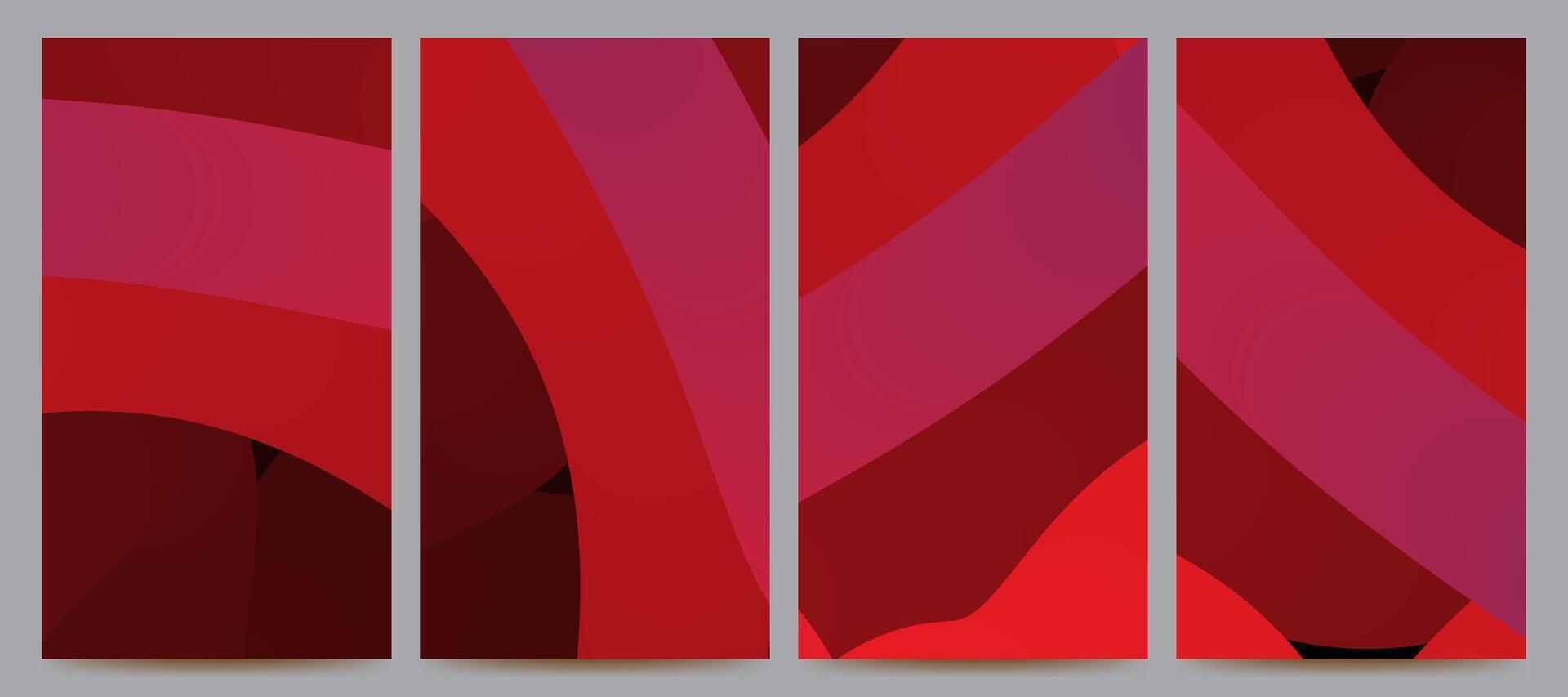 red dark abstract gradient background set for banner, poster, brochurre, flyer, template, design, etc vector