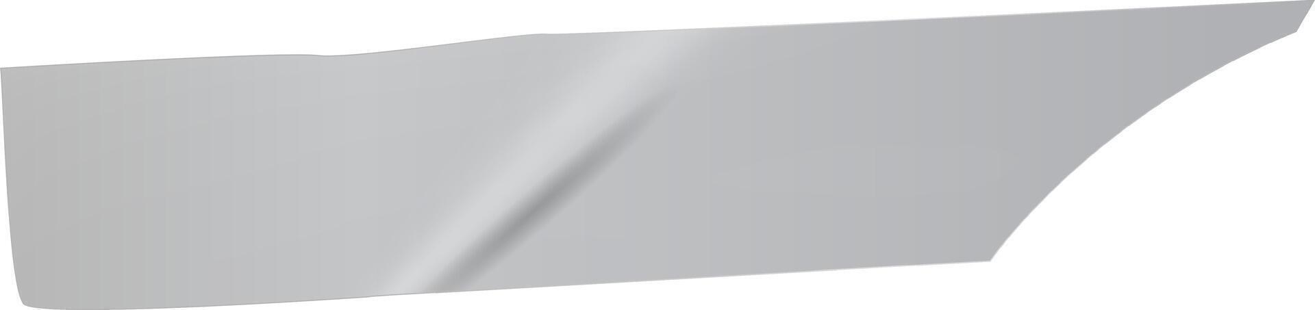 Close up of a metallic gray car body part, featuring smooth curves and an abstract design against a white background, ideal for automotive or design projects vector