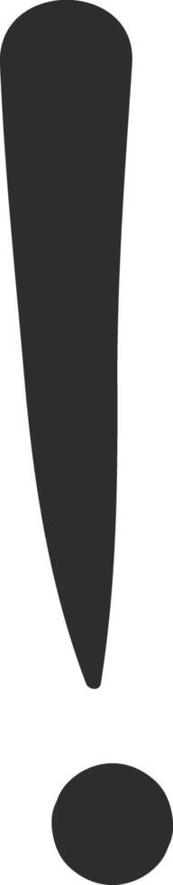 Large dark gray exclamation mark sitting prominently on a white background, conveying feelings of surprise and alarm while demanding attention and emphasizing important messages vector
